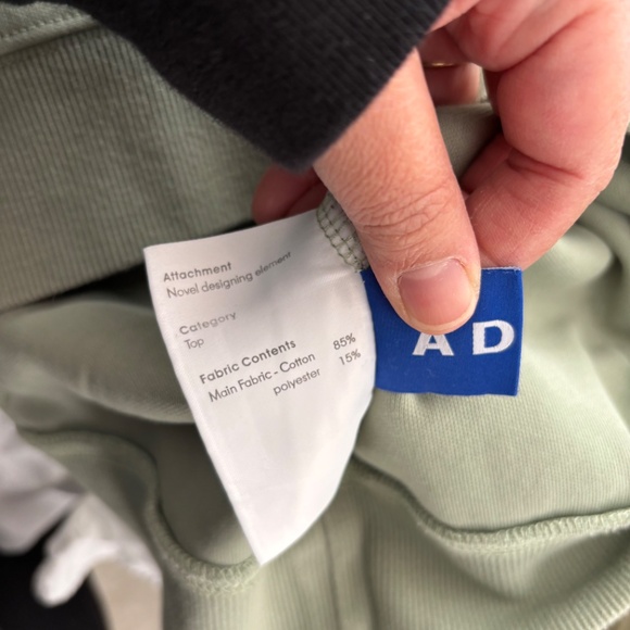 Ader Error Fall 2022 Seafoam Green Patch Jersey Terry Sweatshirt - Picture 3 of 11